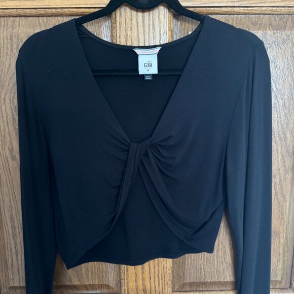CAbi Women's Black Crop Top #3997 (Top layer) - Picture 3 of 6